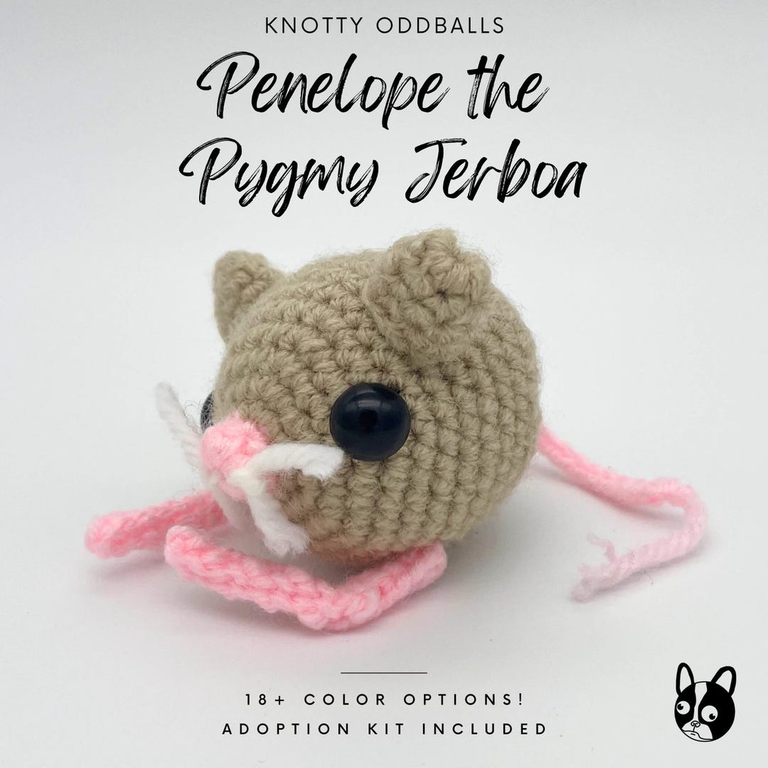 Penelope the Pygmy Jerboa Amigurumi Crochet Plush Desk Pet Animal