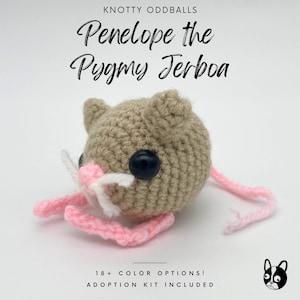 Penelope the Pygmy Jerboa Amigurumi Crochet Plush Desk Pet Animal Mouse Rat Friend