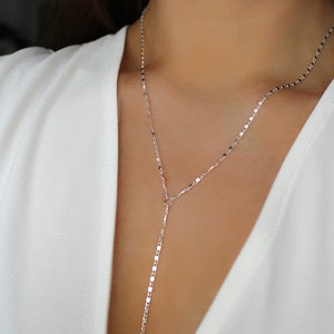 Lariat Necklace 925 silver, lasso, y-necklace, drop, hanging, delicate, minimalistic