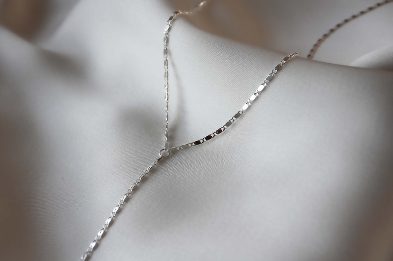 Lariat Kette silber 925 silber, y-kette, lasso, minimalistisch, fein, filigran, drop, hängend Bild 3