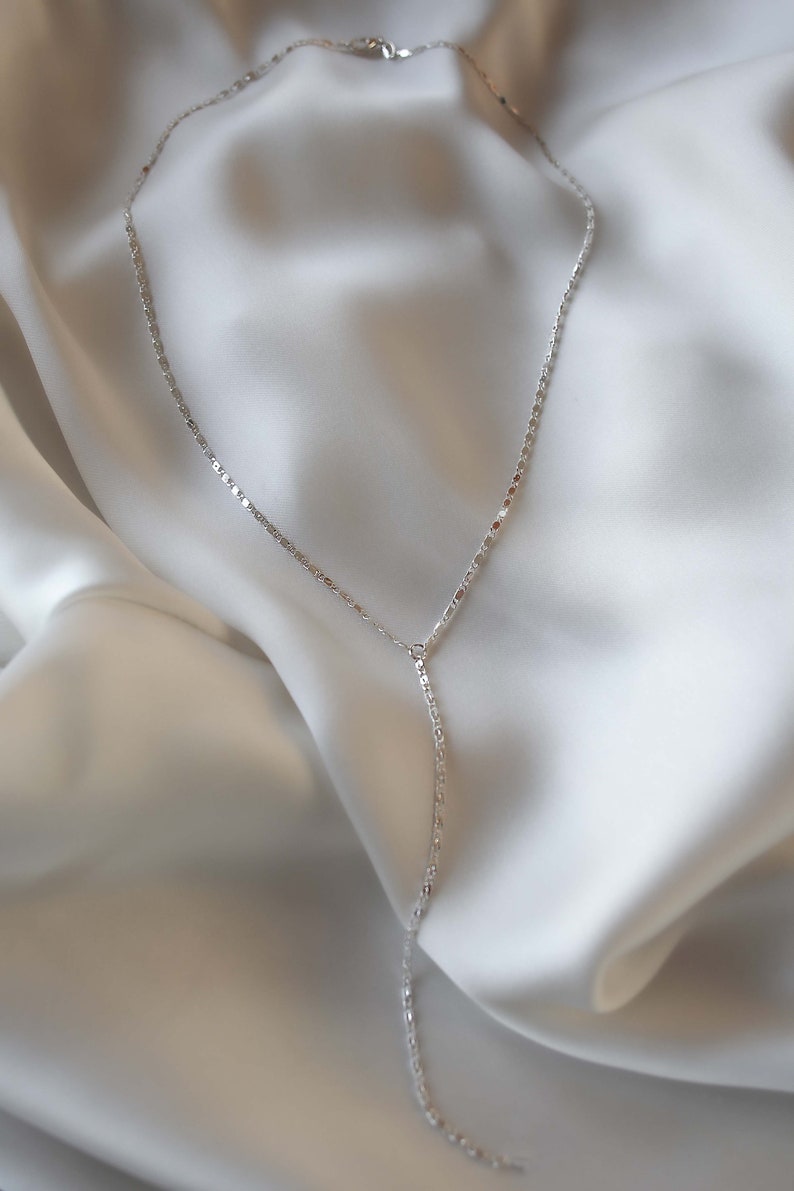 Lariat Kette silber 925 silber, y-kette, lasso, minimalistisch, fein, filigran, drop, hängend Bild 2