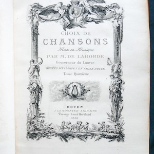 Choix de Chansons (1881) Vols. 3 & 4 - 18th century French songbooks with engraved illustrations and notations - please see condition notes