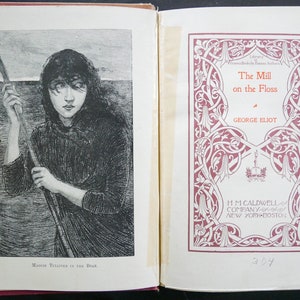 The Mill on the Floss (n.d. circa 1900) by George Eliot - Antique HC illustrated edition, ex-library