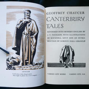The Canterbury Tales (1934) by Geoffrey Chaucer - Illustrated by Rockwell Kent. Rendered into Modern English by J. U. Nicolson Hardcover VG