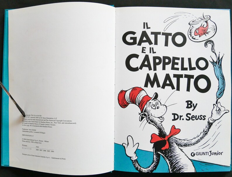 Il Gatto E Il Cappello Matto / the Cat in the Hat by Dr. Seuss Etsy Hong Kong Il Gatto E Il Cappello Matto / the Cat in the Hat by Dr. Seuss Etsy Hong Kong