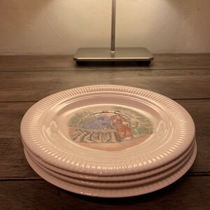 6 Inch Godey Print Salem China Plates - Set of Four