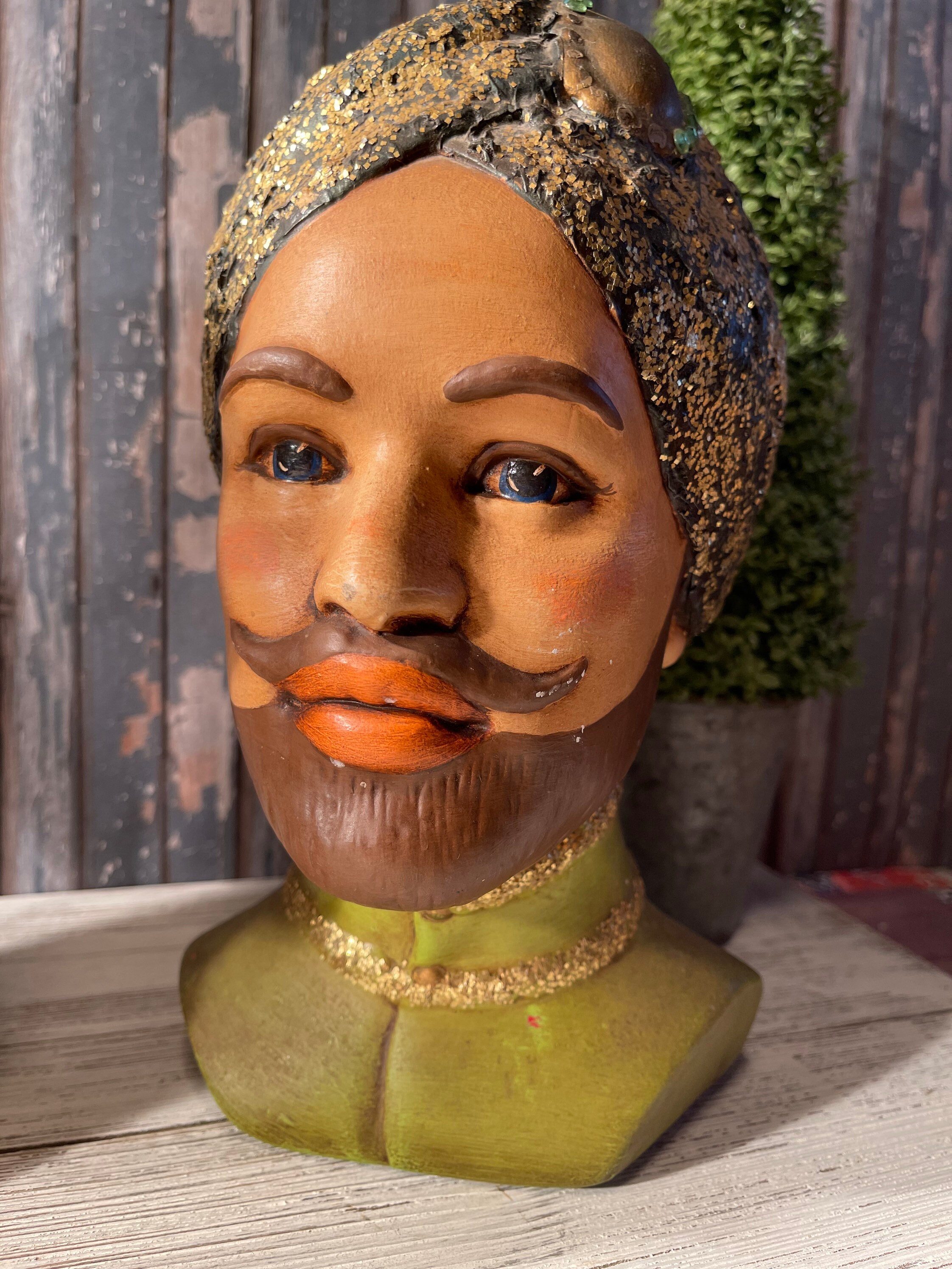 Vintage Marwal Chalkware Busts - Male and Female - Etsy
