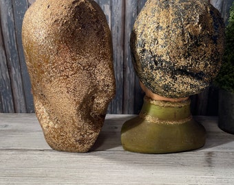 Vintage Marwal Chalkware Busts - Male and Female - Etsy