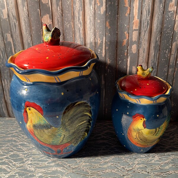 Rooster Canister Set Etsy