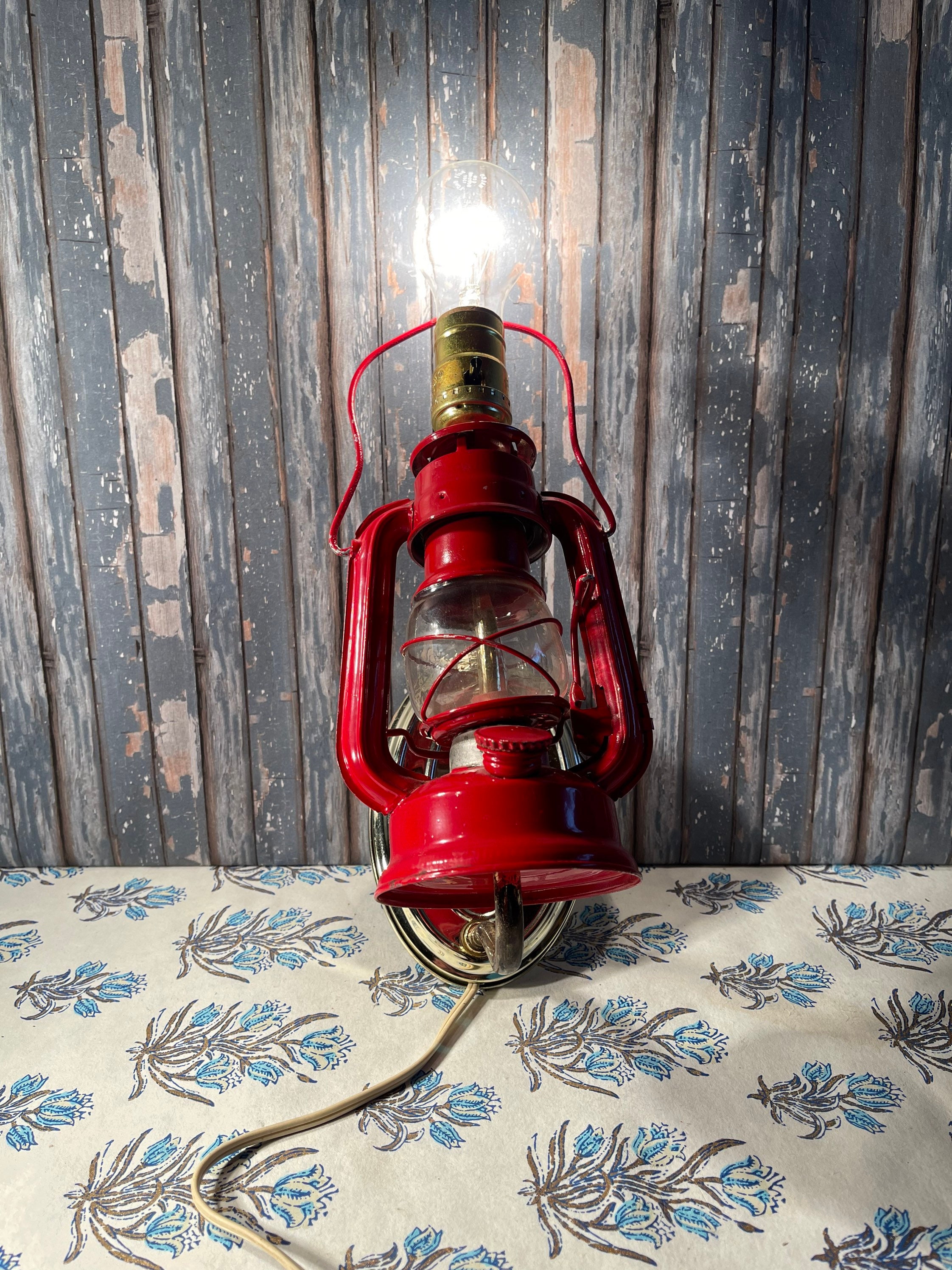 Unique Red Lantern Hanging Wall Lamp Etsy