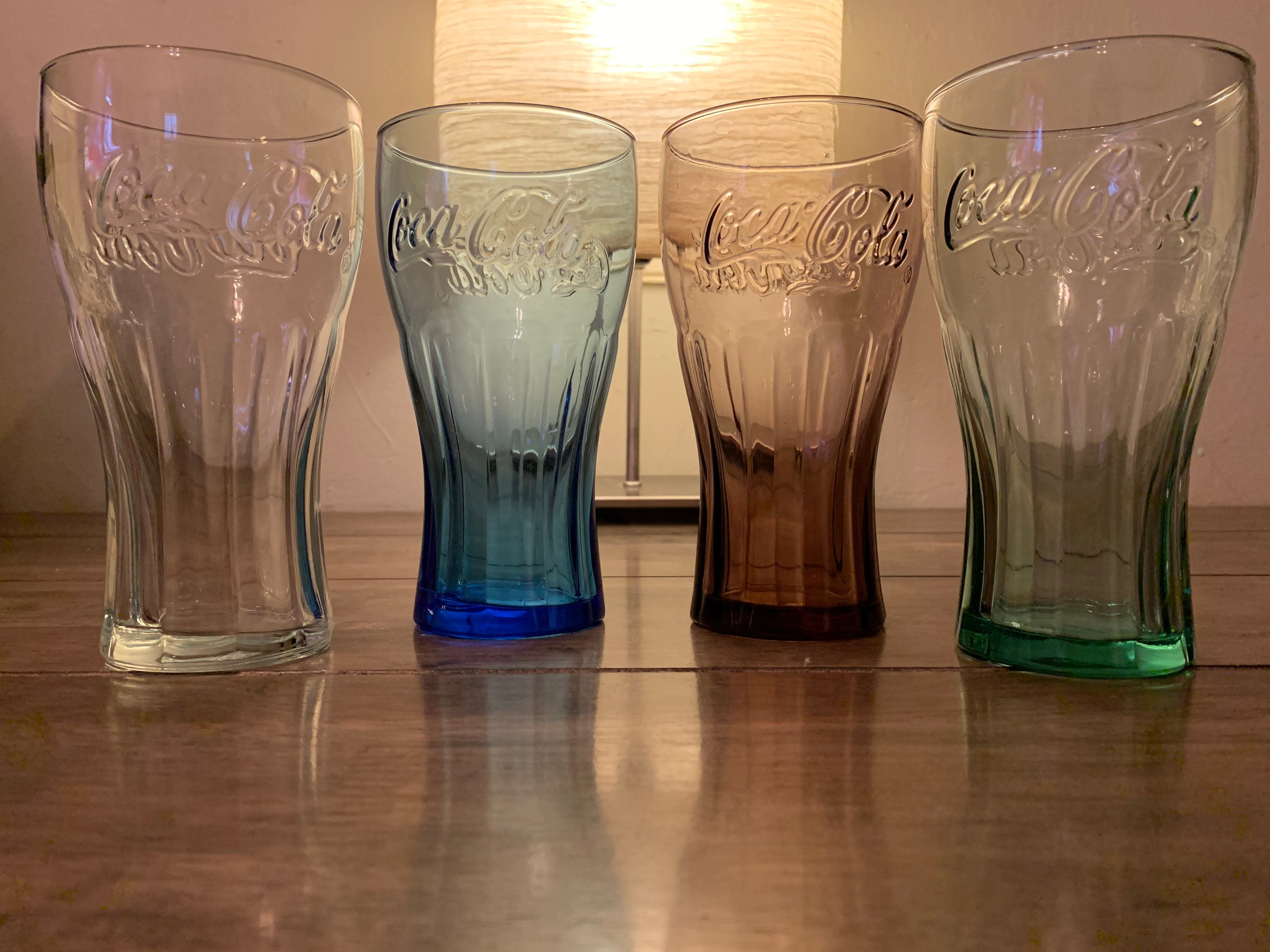 Collectible Multi-colored Coca Cola Glasses 