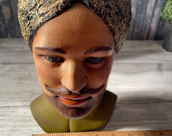 Vintage Marwal Chalkware Busts - Male and Female - Etsy