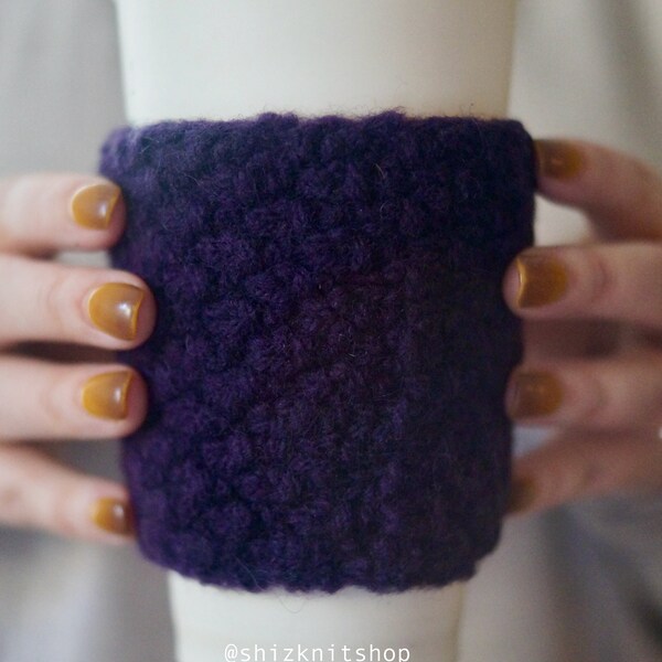 Hand-Knit Coffee Cozy // Java Jacket // Cup Hugger -- Textured/Plain