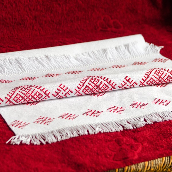 Table Cloth with Embroidery. Runner. Towel. Traditional Slavic Symbol - Family Unity.