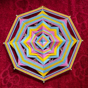 Custom - Blessing of Ancestors - Amulet Woven Yarn Mandala - God&#39;s Eye - Ojo de Dios - Boho Wall Hanging - Personal Individual