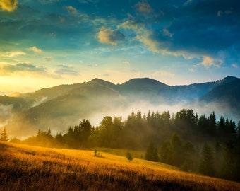 Carpathians - Glory to Ukraine - Ukrainian seller Shop - Desktop Wallpaper 1920×1200 - 1920×1080 - 4494×3000 Fog & Sun - Rainbow Color