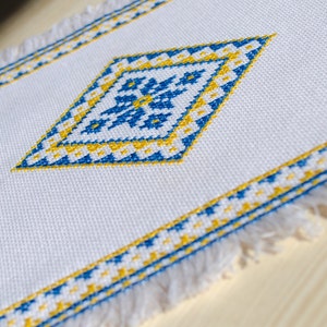 Cotton Napkin Star Alatyr. Cloth  with embroidery ( Slavic symbols ).