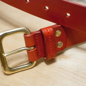 Red Leather Belt « Obereg » by “ Grand Tartaria ”