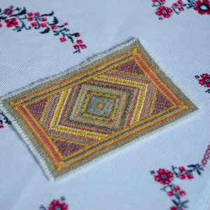 Miniature Oriental Hand Embroidered Carpet Rug - 1/12 scale Dollhouse Rug Carpet - Miniature Decor Collectibles Art