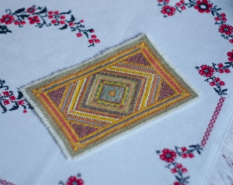 Miniature Oriental Hand Embroidered Carpet Rug - 1/12 scale Dollhouse Rug Carpet - Miniature Decor Collectibles Art