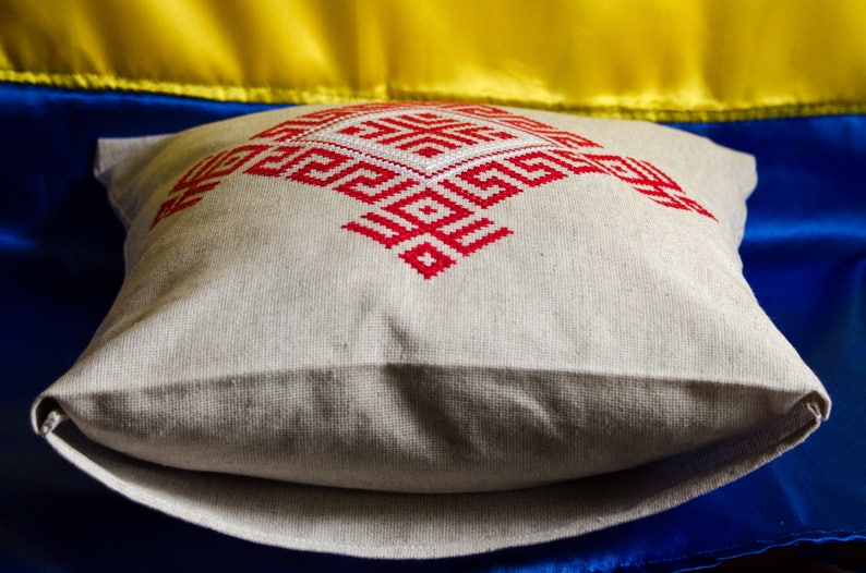 Embroedered Linen Pillow Cover Angel's Cradle Slavic Etsy