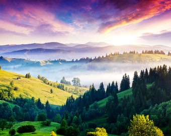 Carpathians - Glory to Ukraine - Ukrainian seller Shop - Desktop Wallpaper 1920×1200 - 1920×1080 - 4500×3500 Fog & Sun - Rainbow Color