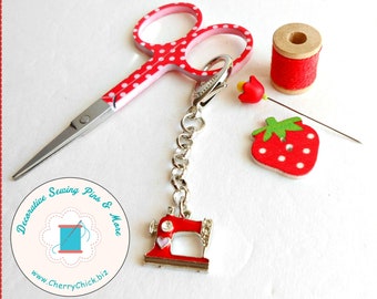 Sewing Machine Scissors Fob - Scissors fob - Gift for Quilter - Purse Charm - Zipper Pull - Quilt Retreat Gifts - Sewing Retreat Gifts