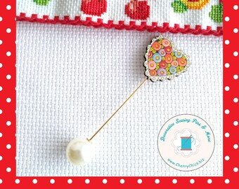 Counting Pin - Heart Counting Pin - Gift for Cross Stitchers - Decorative Pin - Marking Pin - Stitch counter - Stick Pin