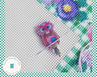 Owl Needle Minder - Owl Needle Magnet - Quilting Needle Minder -  Gift for Quilter - Embroidery - Sewing Gift - Owl magnet