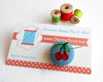 Cherry Needle Minder - Needle Minder - Needle Magnet - Needle Keeper -  Gift for Quilter - Embroidery - Cross Stitch - Sewing Gifts