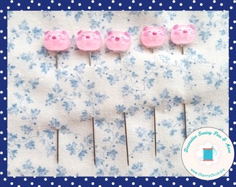 Pig Sewing Pins - Decorative Sewing Pins - Pig Counting Pins - Pink Pig Sewing Pins - Gifts for Cross Stitchers - Pig decorative pins