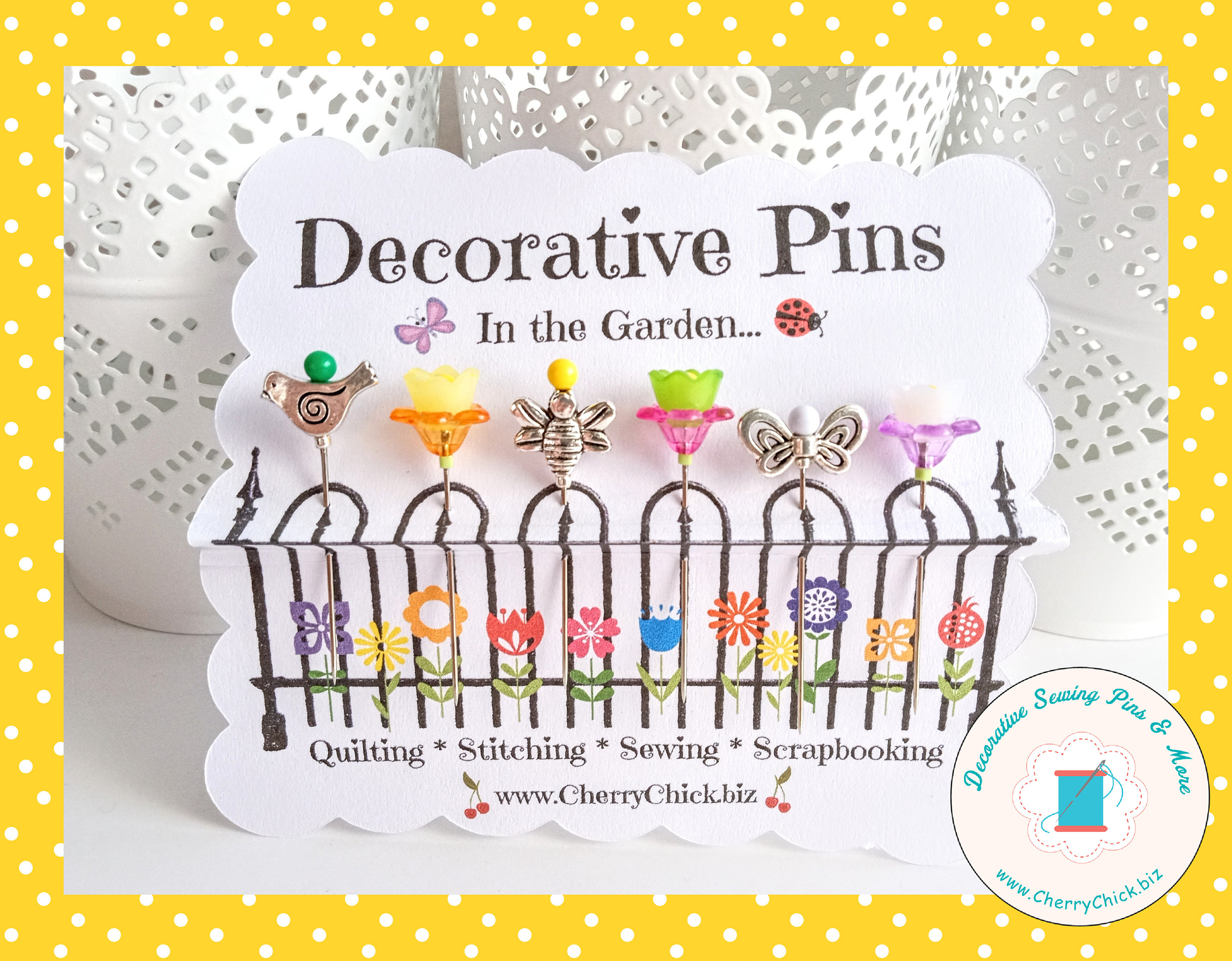 Decorative Sewing Pins - Pretty Pins - Quilting Pins - Flower Pins - Sewing  gifts - Quilter gifts - Bulletin Board Pin - Push Pin