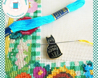 Please Adopt Needle Minder - Cat Needle Magnet - Cat Needle Keeper -  Cat Needleminder - Cat Magnet - Cat Needle Nanny - Sewing Gifts