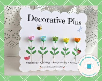 Decorative Sewing Pins - Flower Sewing Pin - Quilt Gift - Counting Pin - Sewing Gift - Retreat Gifts