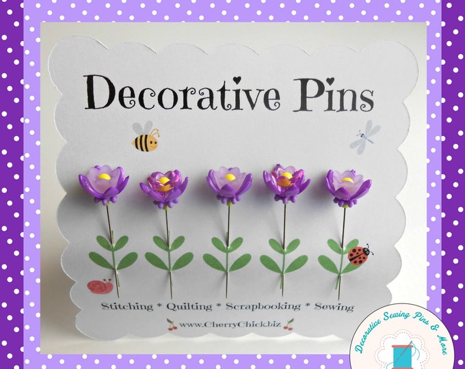 Sewing Pins Flower Pins Gift for Quilters Decorative Sewing Pins Pretty Pins Scrapbooking Pins