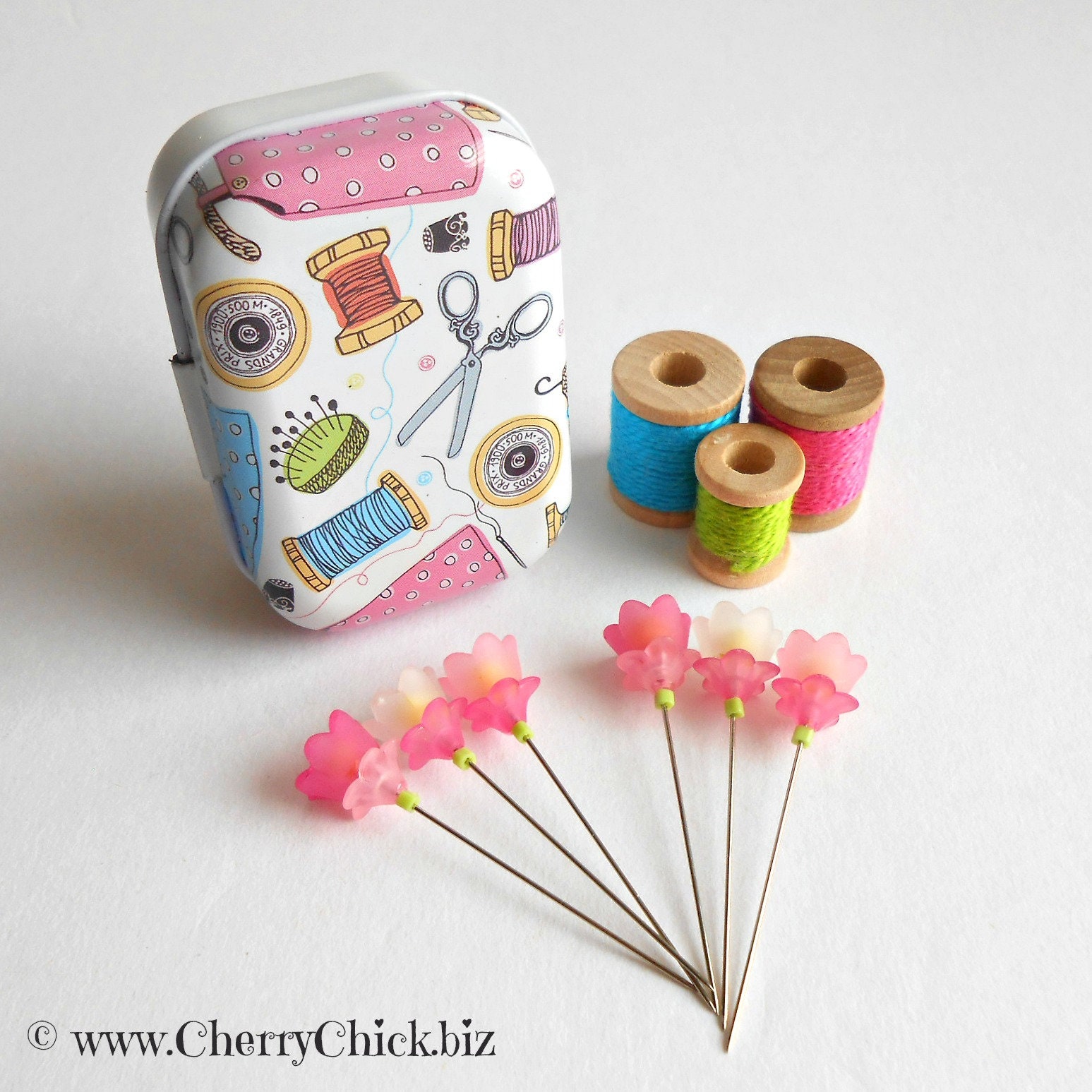 Sewing Pins Pins in Tins Decorative Sewing Pins Quilting Pins