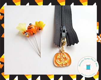 Jack O' Lantern zipper charm - Jack O' Lantern zipper pull - Pumpkin Planner Charm - Halloween zipper Charm - Halloween zipper pull