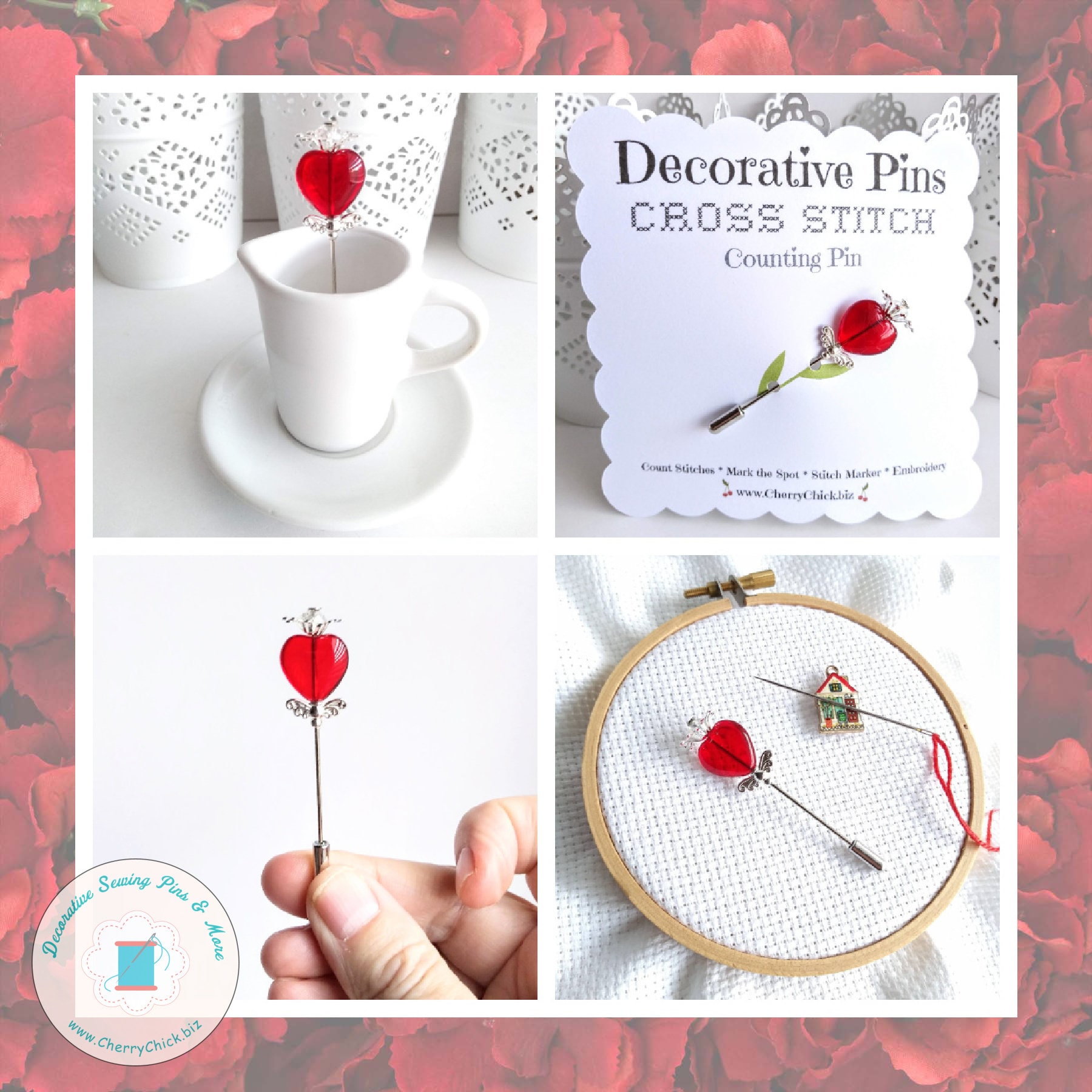 Valentine Counting Pin Heart Counting Pin Gift for Cross Stitchers