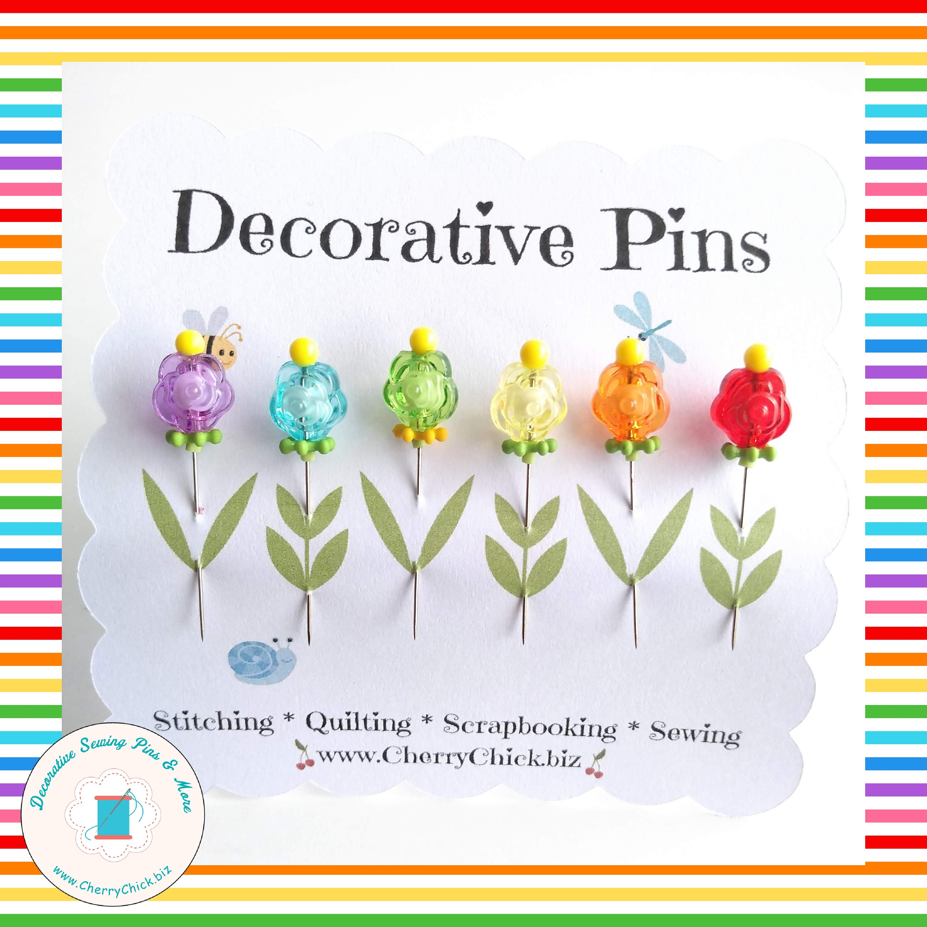 Decorative Bee Pins Decorative Sewing Pins Bee Pins Quilting Pins  Scrapbooking Pin Gift for Quilters Pretty Pins 