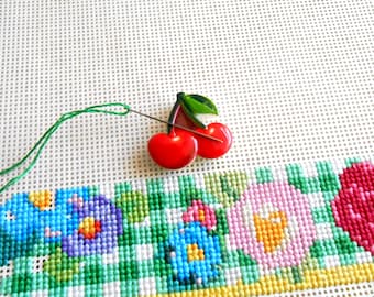 Cherry Needle Minder - Needle Minder - Needle Magnet - Needle Keeper - Gift for Quilter - Embroidery - Cross Stitch - Cherry Magnet