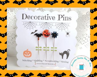 Decorative Halloween Pins - Spider Pin - Decorative Sewing Pins - Bat Pin - Autumn Pins - Spider sewing pin - Fall Pins - Counting Pin