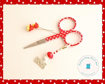 Mushroom Scissors Fob - Day Planner Charm - Toadstool Scissors Fob