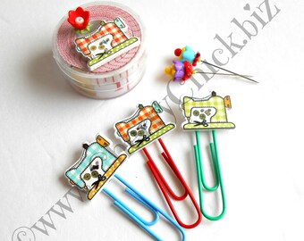 3 Sewing Machine Planner Clips - Quilting Journal Clips - Quilting Planner Clips - Gift for Quilters - Quilt Retreat Gifts - Sewing Gifts