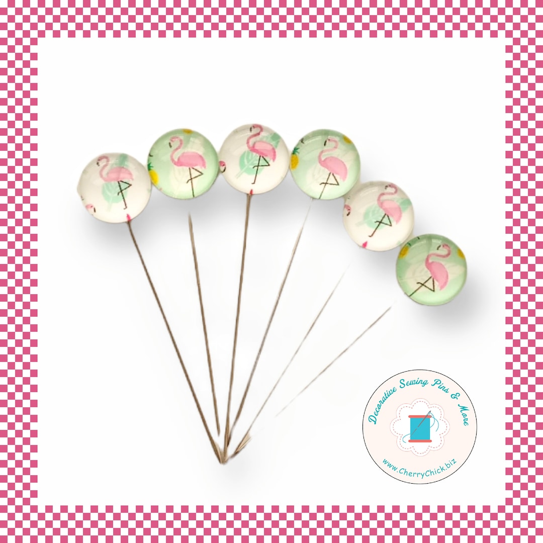 Flamingo Sewing Pins Decorative Sewing Pins Flamingo Pins Handmade Pins Etsy