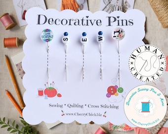 Sewing theme Pins - Decorative Sewing Pins - Sewing Machine Pin - I Love Sewing Pin - Gifts for Quilter - Quilt Retreat Gift - Sewing Gifts