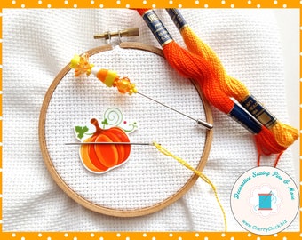 Pumpkin Needle Minder - Autumn Needle Minder - Needle Magnet - Needle Keeper - Gift for Quilter - Embroidery - Cross Stitch - Pumpkin Magnet
