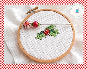 Peppermint Counting Pin - Christmas Counting Pin - Gift for Cross Stitchers - Marking Pin - Stitch counter - Christmas Stick Pin