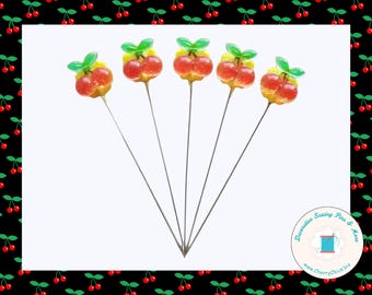 Cherry Sewing Pin - Decorative Sewing Pin - Cherries Sewing Pin - Counting Pins - Cherry Pin - Produce Pin - Cherry Sewing Pin - Sewing gift