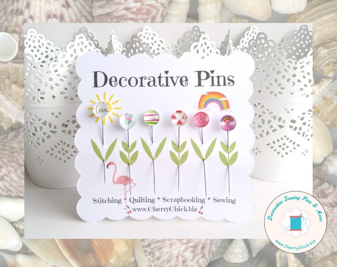 Featured listing image: Summer Sewing Pins - Decorative Sewing Pins