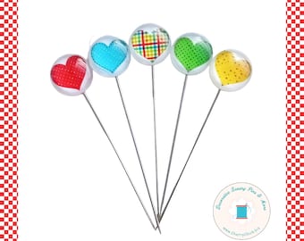 Heart Sewing Pins - Decorative Sewing Pins - Valentine Pins - Handmade Pins - Gifts for Quilters